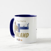 Finland Moose  Vlaggetent Retro Souvenir Mok (Voorkant links)
