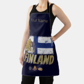 Finland Moose  Vlaggetent Retro Souvenir Schort (Insitu)