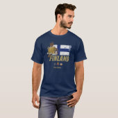 Finland Moose  Vlaggetent Retro Souvenir T-shirt (Voorkant volledig)