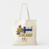 Finland Moose  Vlaggetent Retro Souvenir Tote Bag (Achterkant)