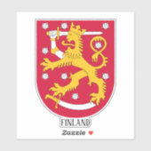finland nationaal wapenschild sticker (Vel)