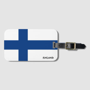 Finland National Flag Patriotic Bagagelabel