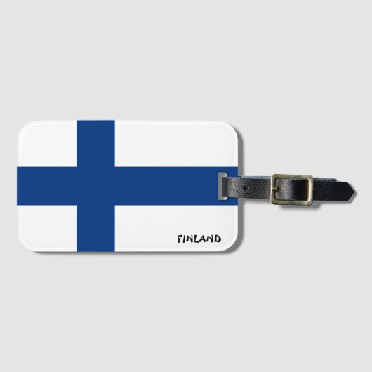 Finland National Flag Patriotic Bagagelabel (Voorkant (horizontaal))