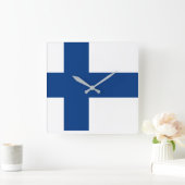 Finland National World Flag Vierkante Klok (Huis)