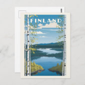 Finland Natuur Illustratie Briefkaart (Voorkant / Achterkant)