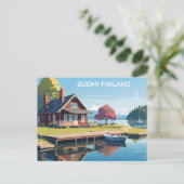 Finland Natuur Illustratie Briefkaart (Staand voorkant)