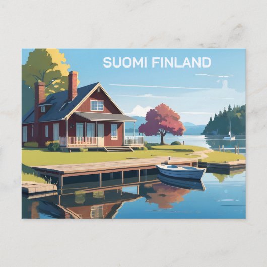 Finland Natuur Illustratie Briefkaart (Voorkant)