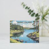 Finland Natuur Illustratie Briefkaart (Staand voorkant)