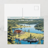 Finland Natuur Illustratie Briefkaart (Voorkant / Achterkant)