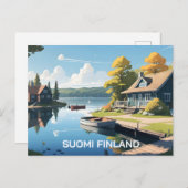 Finland Natuur Illustratie Briefkaart (Voorkant / Achterkant)