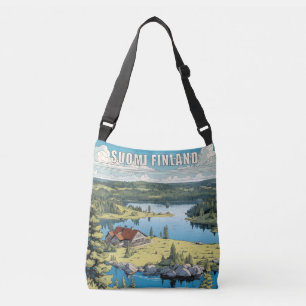 Finland Natuur Illustratie Crossbody Tas