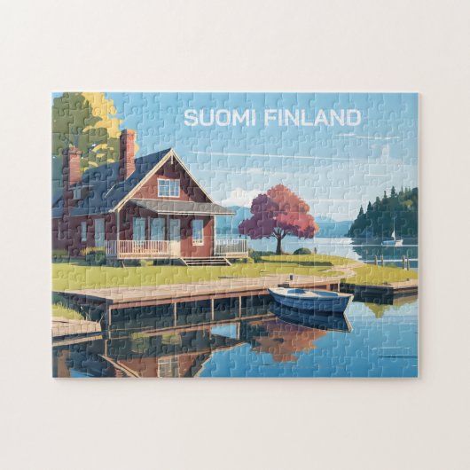 Finland Natuur Illustratie Legpuzzel (Horizontaal)