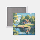 Finland Natuur Illustratie Magneet (Voorkant / Achterkant)
