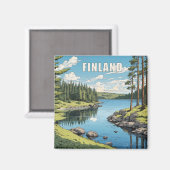 Finland Natuur Illustratie Magneet (Voorkant / Achterkant)