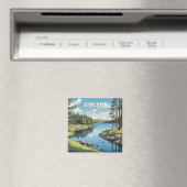 Finland Natuur Illustratie Magneet (Insitu (Vaatwasser))