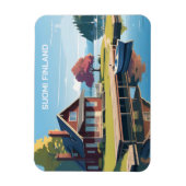 Finland Natuur Illustratie Magneet (Verticaal)