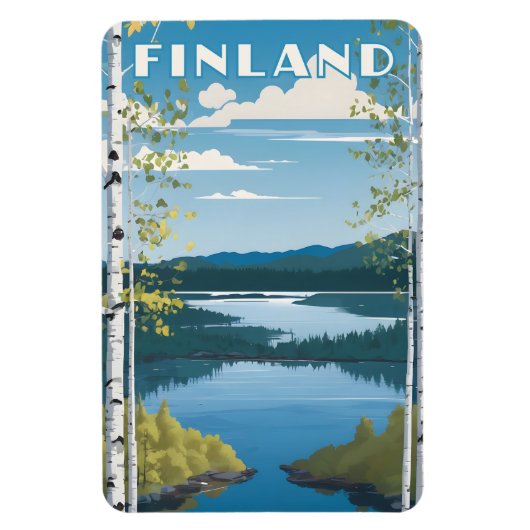 Finland Natuur Illustratie Magneet (Verticaal)