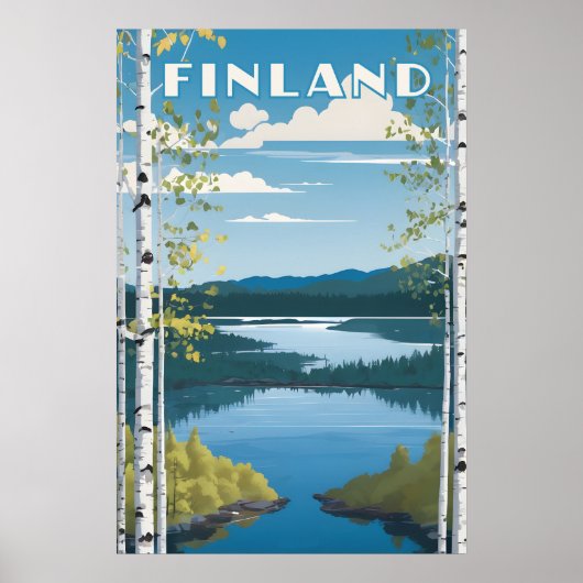 Finland Natuur Illustratie Poster (Voorkant)