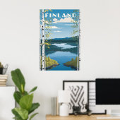 Finland Natuur Illustratie Poster (Thuiskantoor)