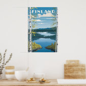 Finland Natuur Illustratie Poster (Keuken)