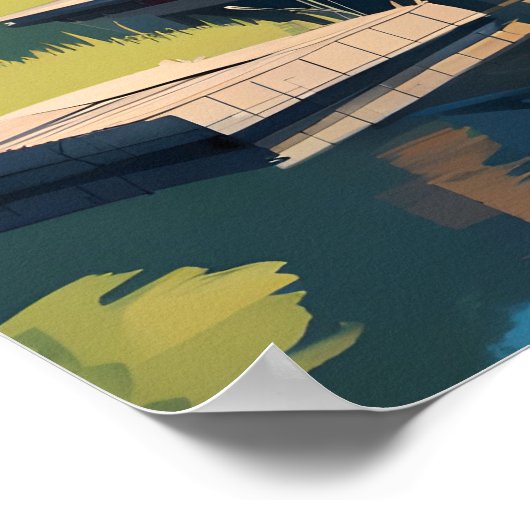 Finland Natuur Illustratie Poster (Hoek)