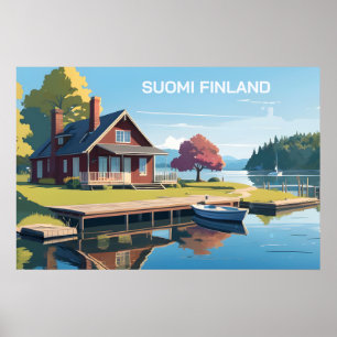 Finland Natuur Illustratie Poster