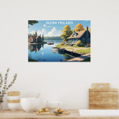 Finland Natuur Illustratie Poster (Keuken)