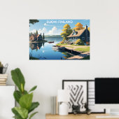 Finland Natuur Illustratie Poster (Thuiskantoor)