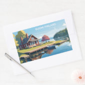 Finland Natuur Illustratie Rechthoekige Sticker (Envelop)