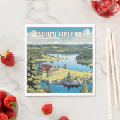 Finland Natuur Illustratie Servet (Insitu)