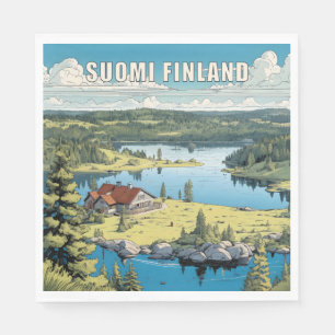 Finland Natuur Illustratie Servet