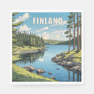 Finland Natuur Illustratie Servet