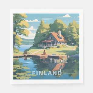 Finland Natuur Illustratie Servet