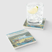 Finland Natuur Illustratie Stenen Onderzetter (Zijkant)