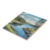 Finland Natuur Illustratie Tegeltje (Zijkant)