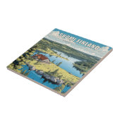 Finland Natuur Illustratie Tegeltje (Zijkant)