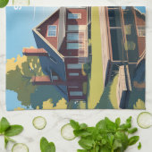 Finland Natuur Illustratie Theedoek (Gevouwen)