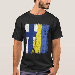 Finland Oekraine Half Vlag Finse Oekraïense Erfgoe T-shirt