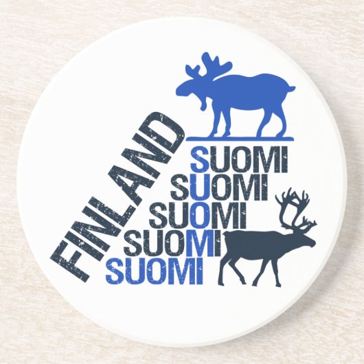 Finland onderzetter Moose & Reindester (Voorkant)