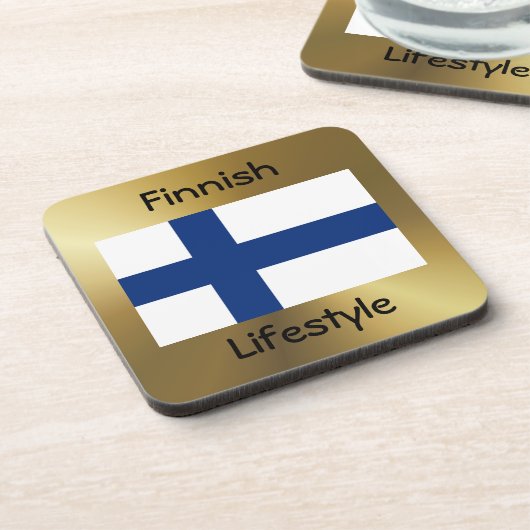 Finland Onderzetter vlag + tekst (Linkerzijde)