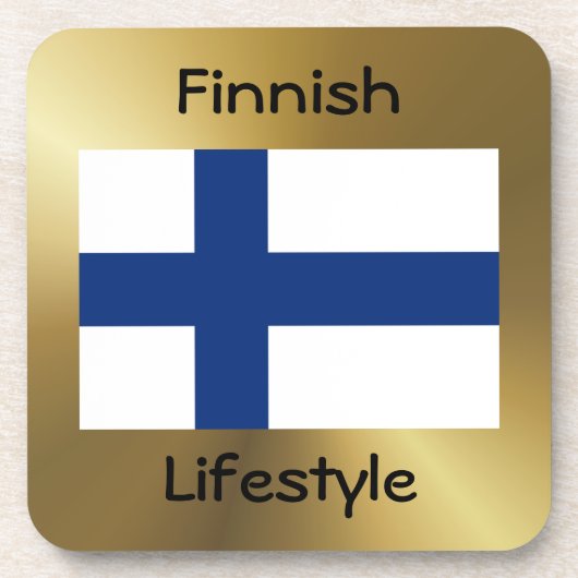 Finland Onderzetter vlag + tekst (Voorkant)