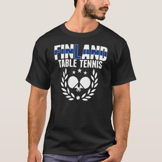 Finland Ping Pong  Finnish Table Tennis Team Suppo T-shirt (Voorkant)