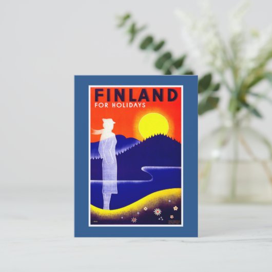 Finland Poster voor reizen Briefkaart (Staand voorkant)