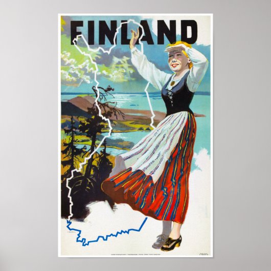 Finland - Poster voor reizen teruggezet (Voorkant)