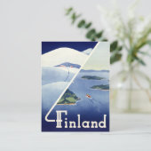 Finland - Poster voor reizen teruggezet Briefkaart (Staand voorkant)