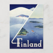 Finland - Poster voor reizen teruggezet Briefkaart (Voorkant)