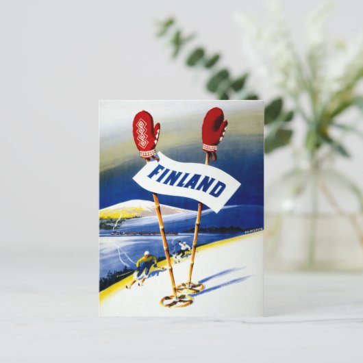 Finland - Poster voor reizen teruggezet Briefkaart (Staand voorkant)