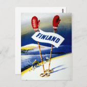 Finland - Poster voor reizen teruggezet Briefkaart (Voorkant / Achterkant)