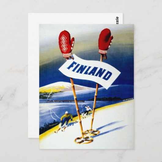 Finland - Poster voor reizen teruggezet Briefkaart (Voorkant / Achterkant)