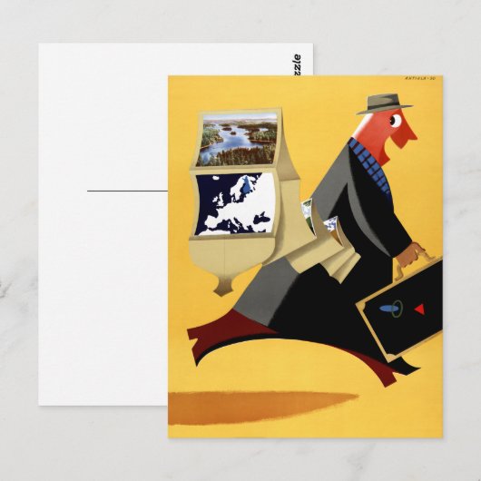Finland - Poster voor reizen teruggezet Briefkaart (Voorkant / Achterkant)